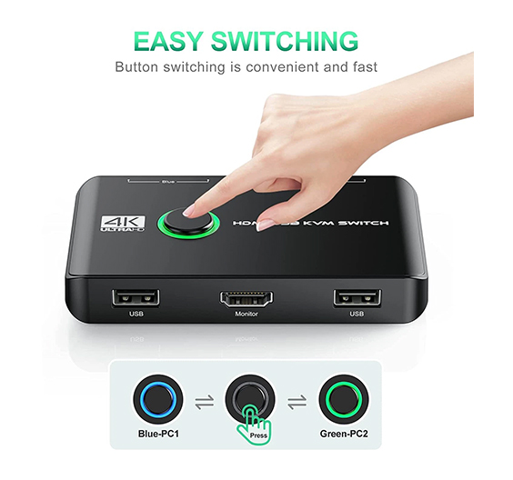 HDMI 2 Port Box  USB 4K KVM Switch